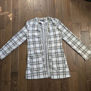 Bagatelle Black and White Plaid Blazer